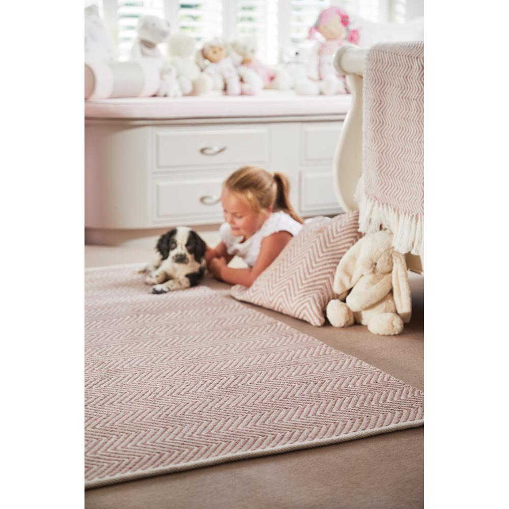 Herringbone Washable Rug Rose