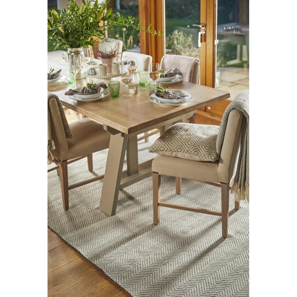 Herringbone Washable Rug Sky Grey