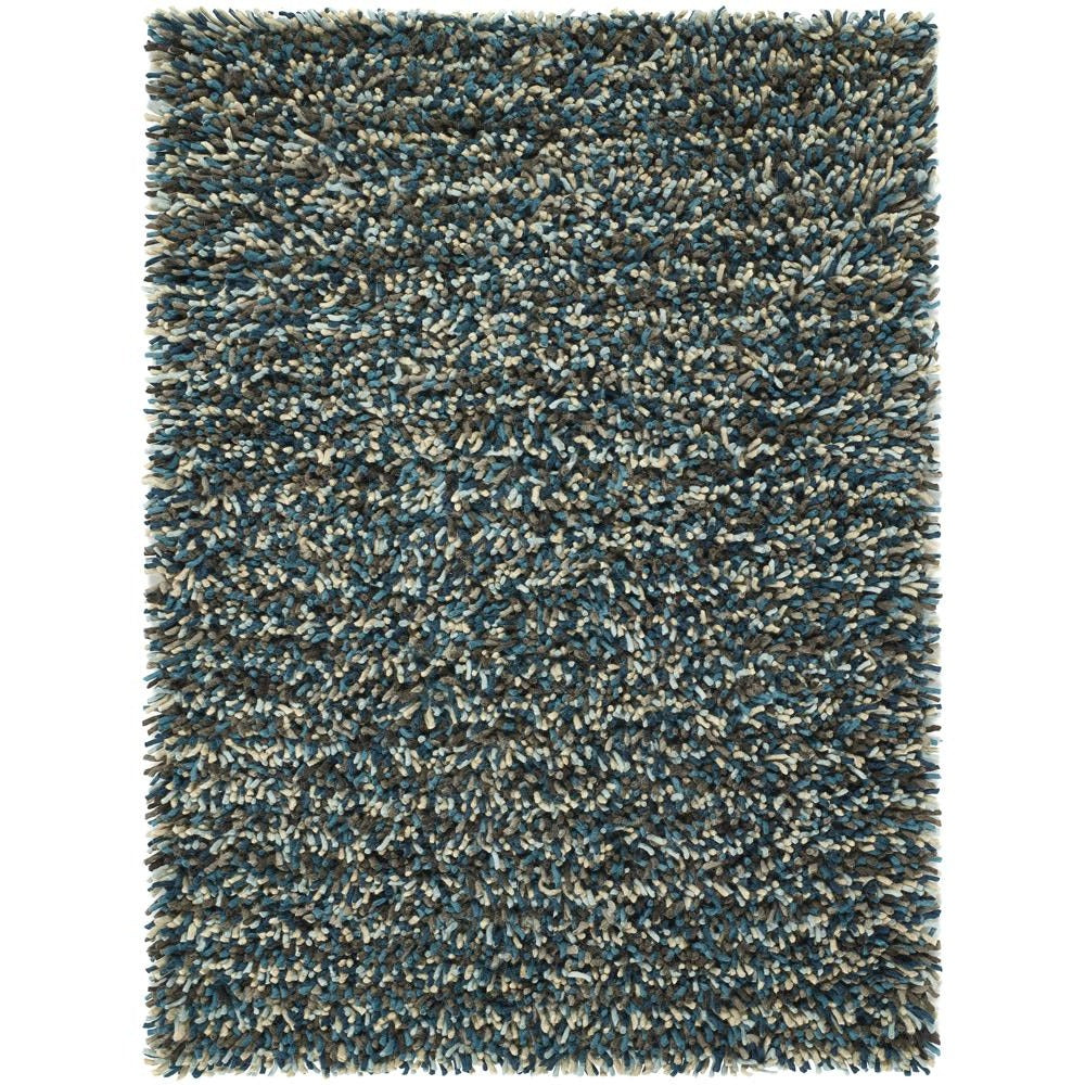 Rocks Shaggy Blue Rug - Rug Guru