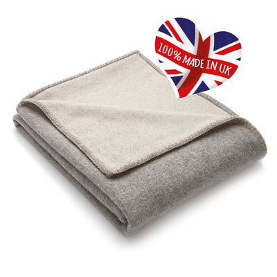 Luxury Wool Throw - Uniform and Sandstone