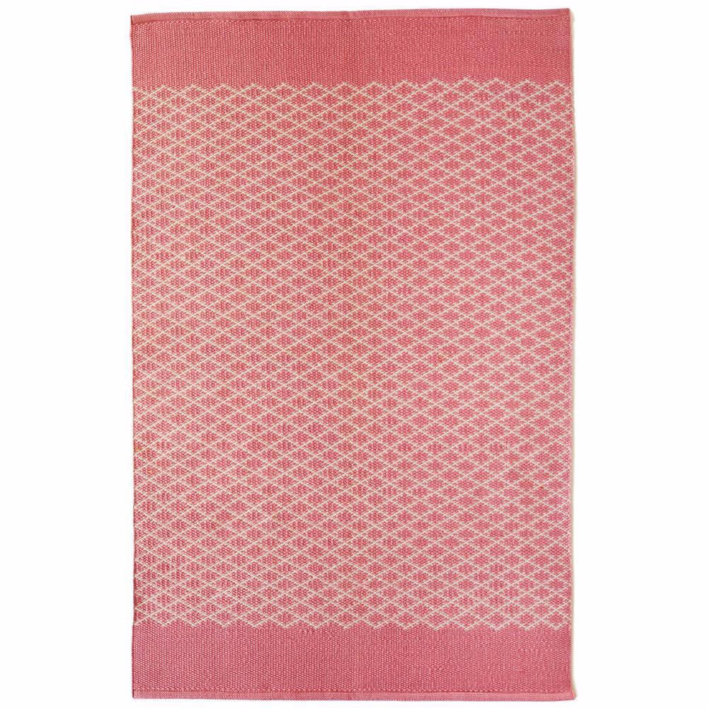 Trellis Washable Rug Coral Pink