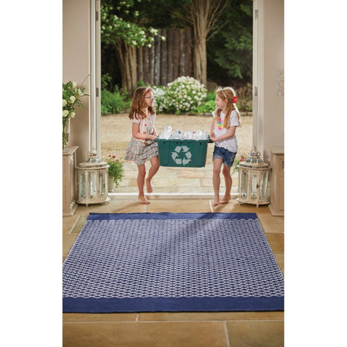 Trellis Washable Rug Navy