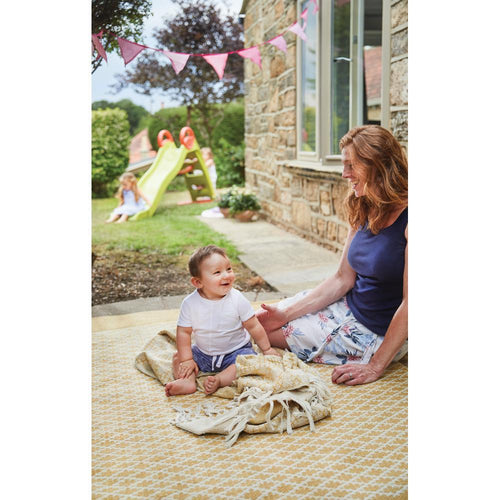 Trellis Washable Rug Gold