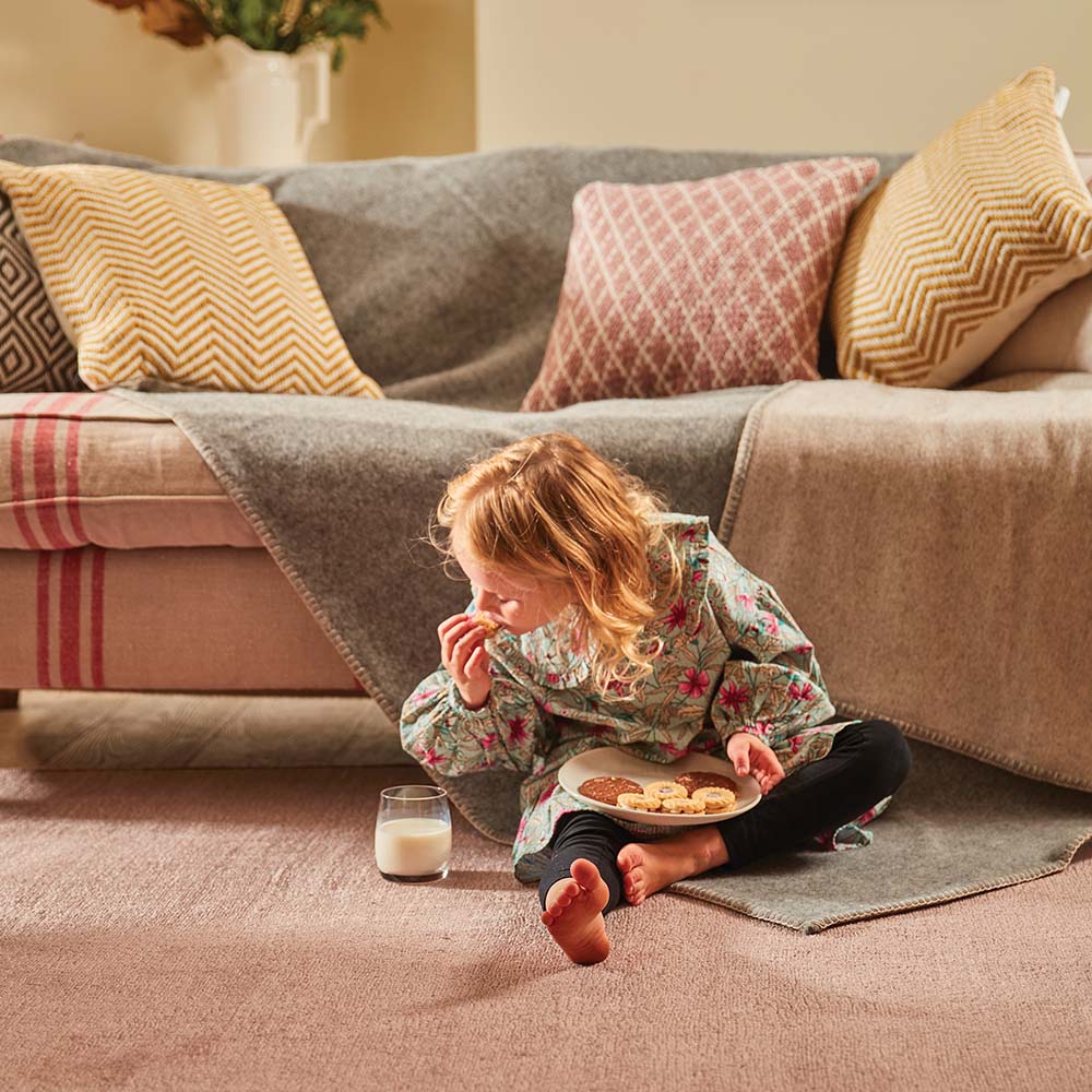 Luxury Wool Throw - Uniform and Sandstone