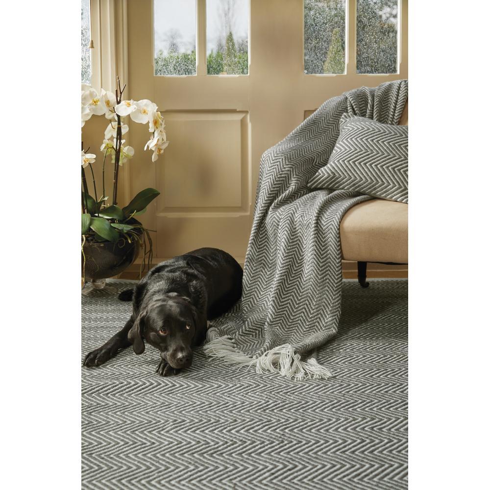 Hug Rug Woven Herringbone Throw Warm Grey