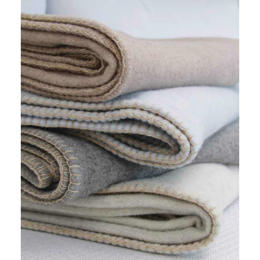 Luxury Wool Throw - Uniform and Sandstone